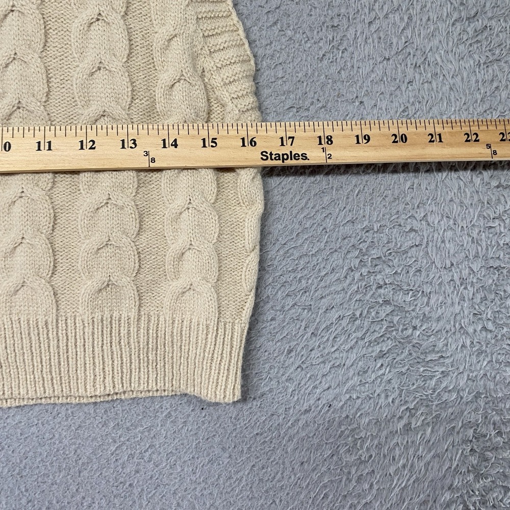 Cider Sweater Vest Womens M Beige Cable Knit Turtleneck Sleeveless Layering - Picture 5 of 13